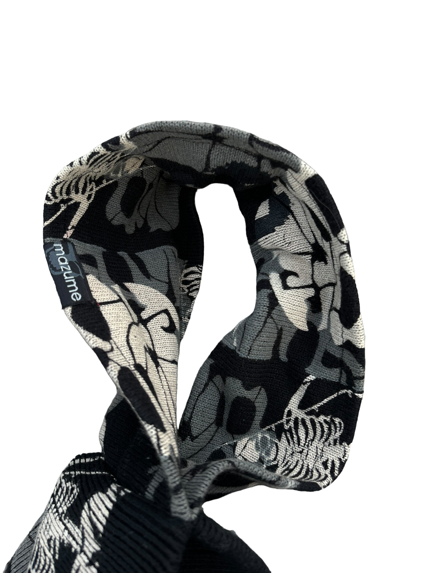 Y2k Vintage Hat Scarf Grunge - Skull Black