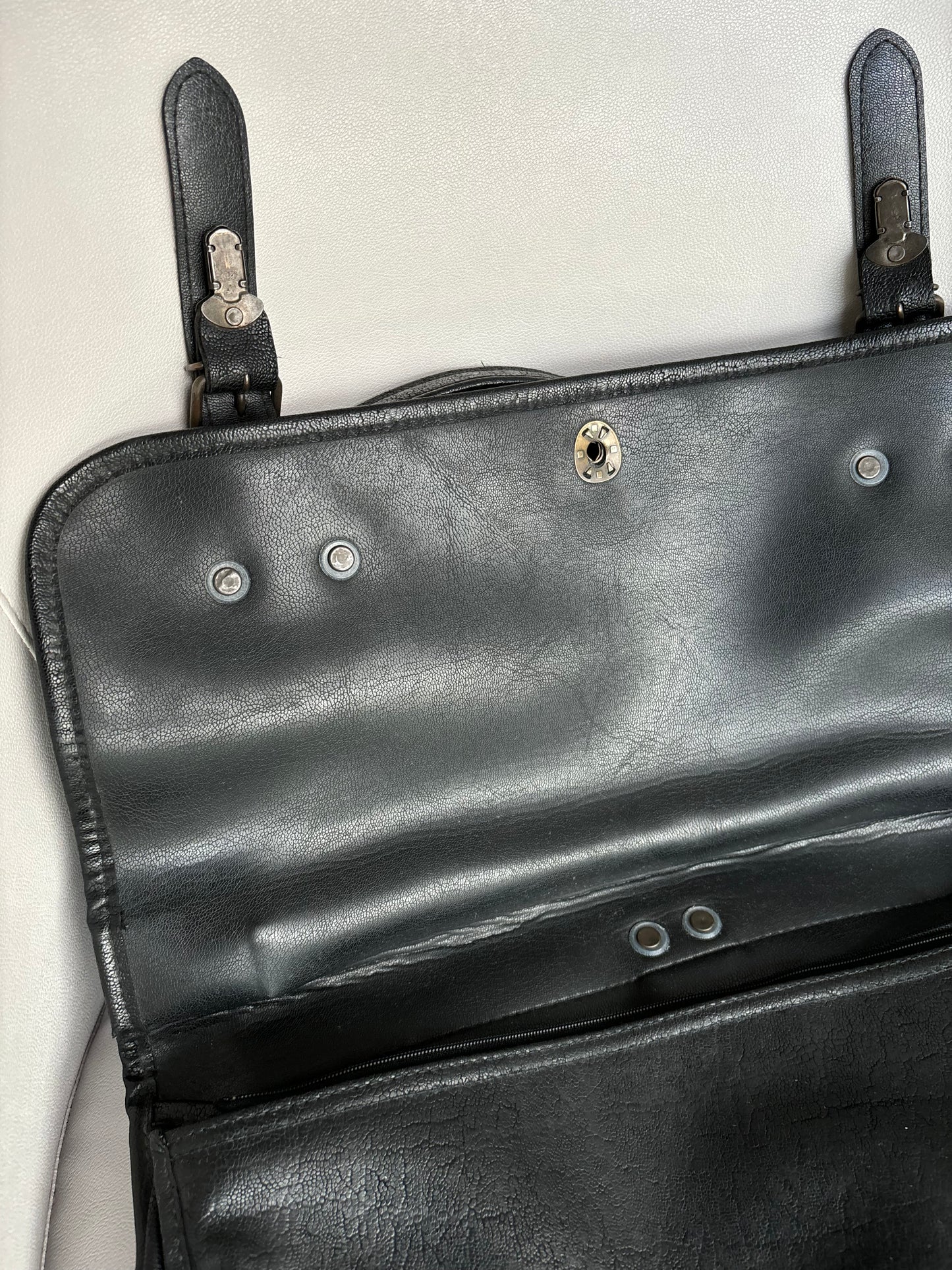 Black Messenger Leather Bag