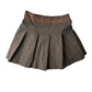 Y2K Pleated Skirt - Military Brown