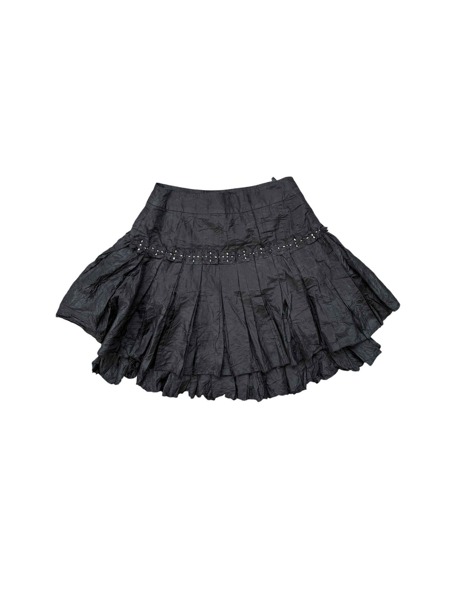 Vintage 90s Ruffle Ball Skirt - Black