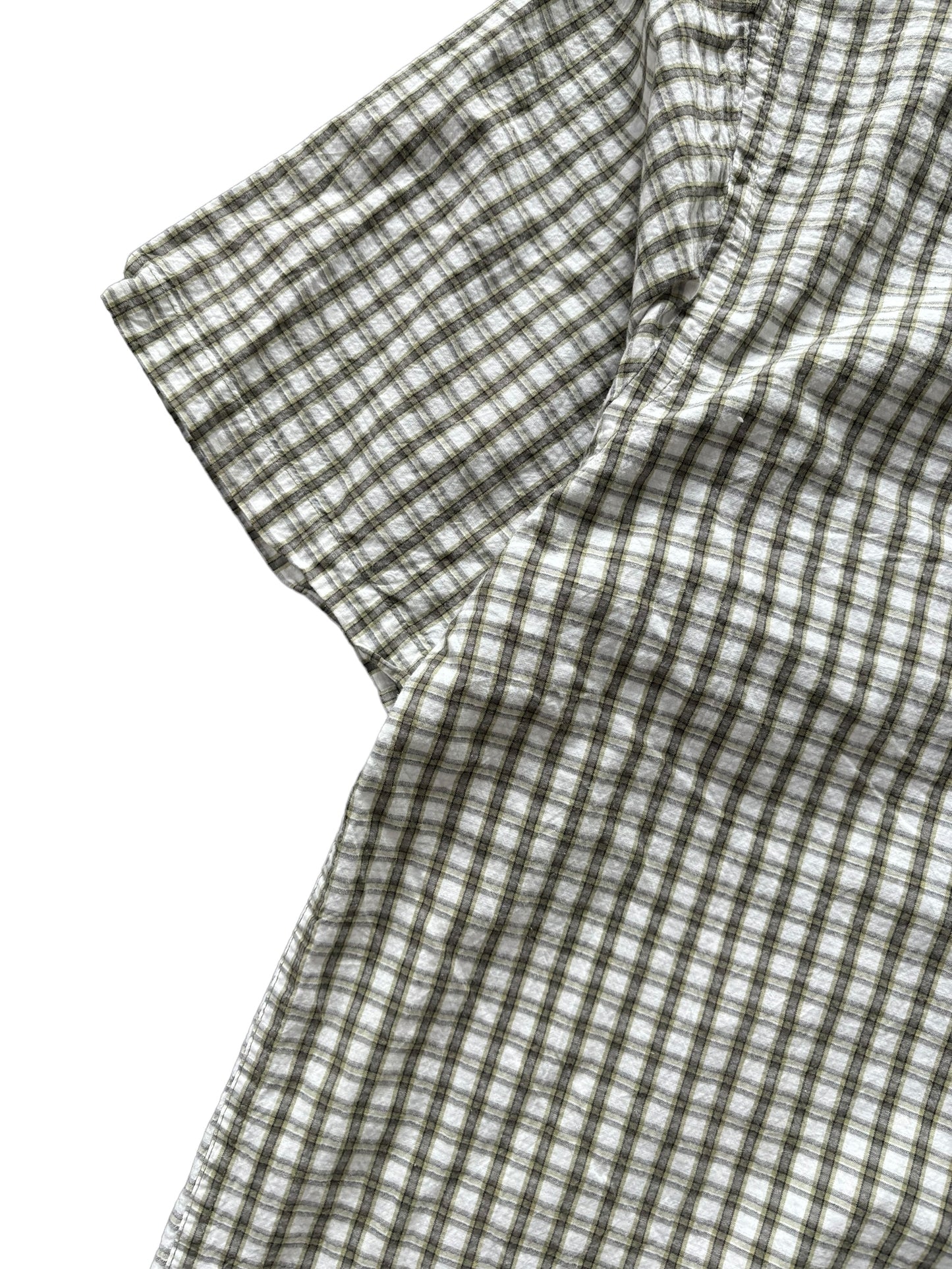 Vintage Cropped Collared Shirt - Gingham Green