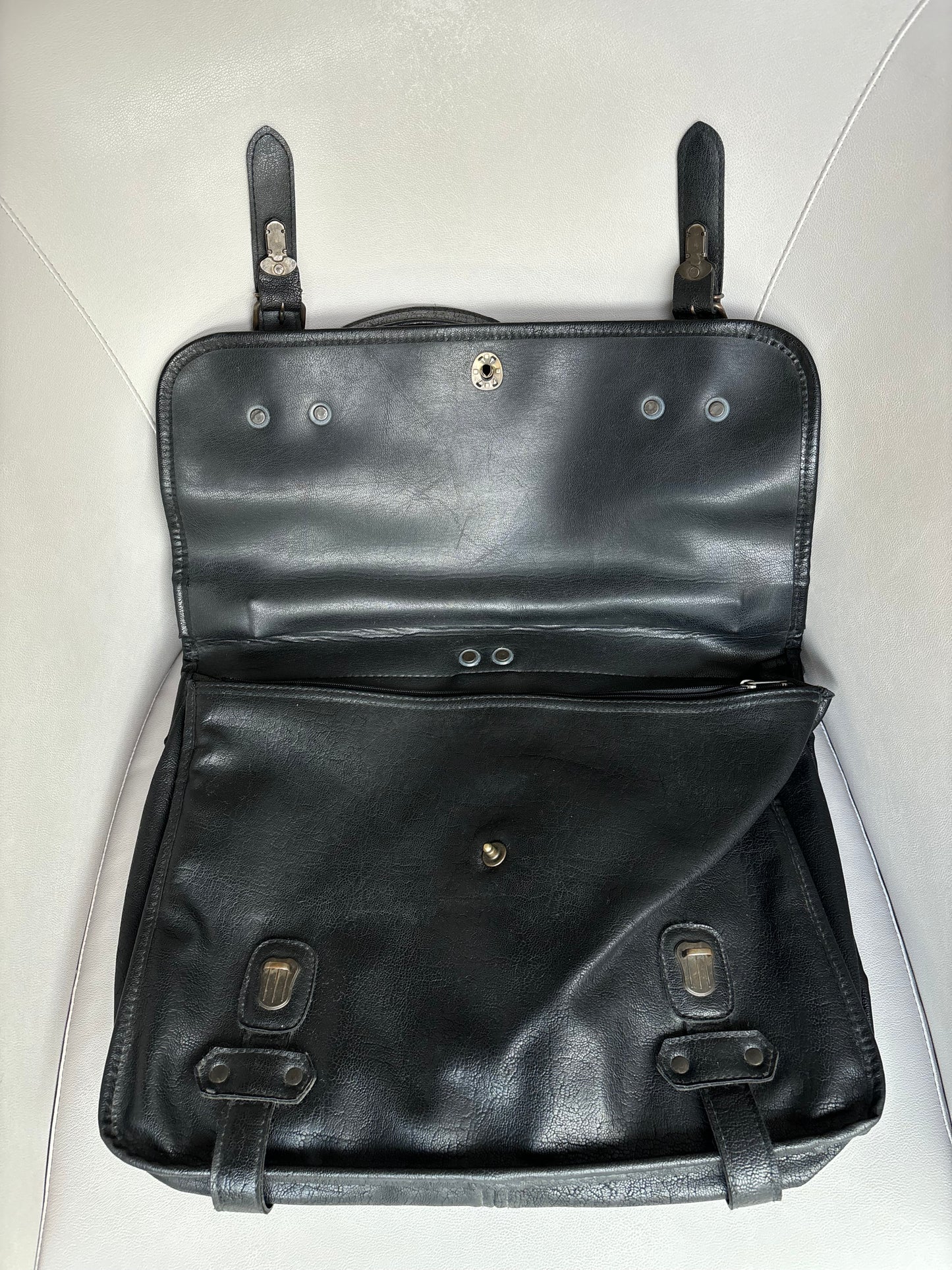 Black Messenger Leather Bag