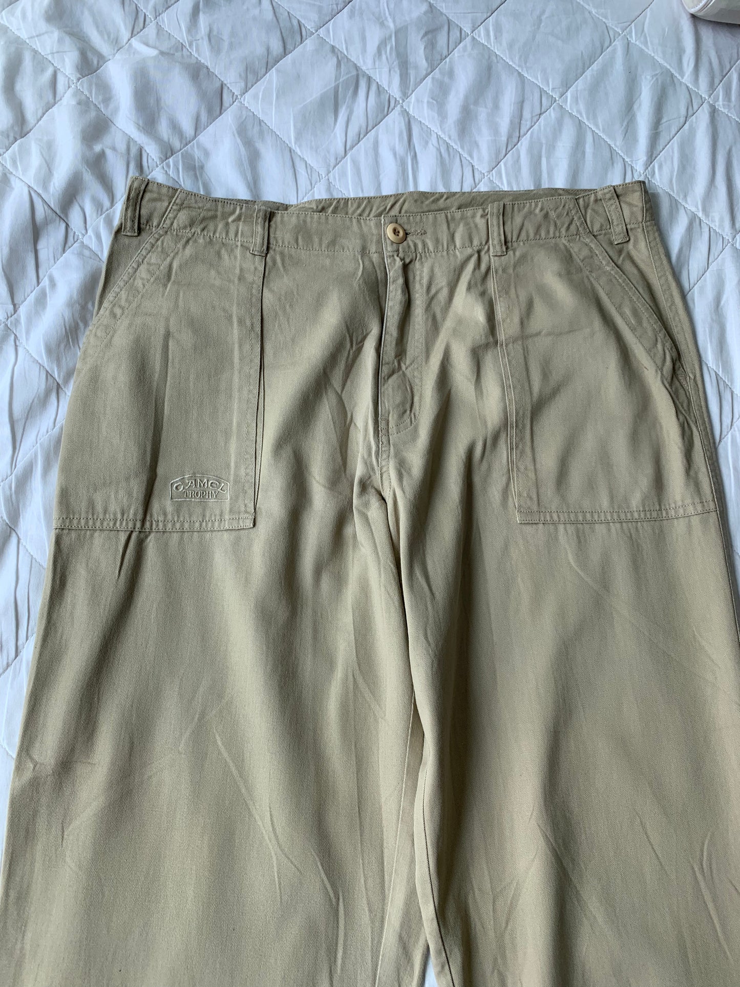 Vintage Camel Military Cargo Pants - Beige