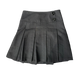 90s Midi Pleated Office Skirt - Charcoal