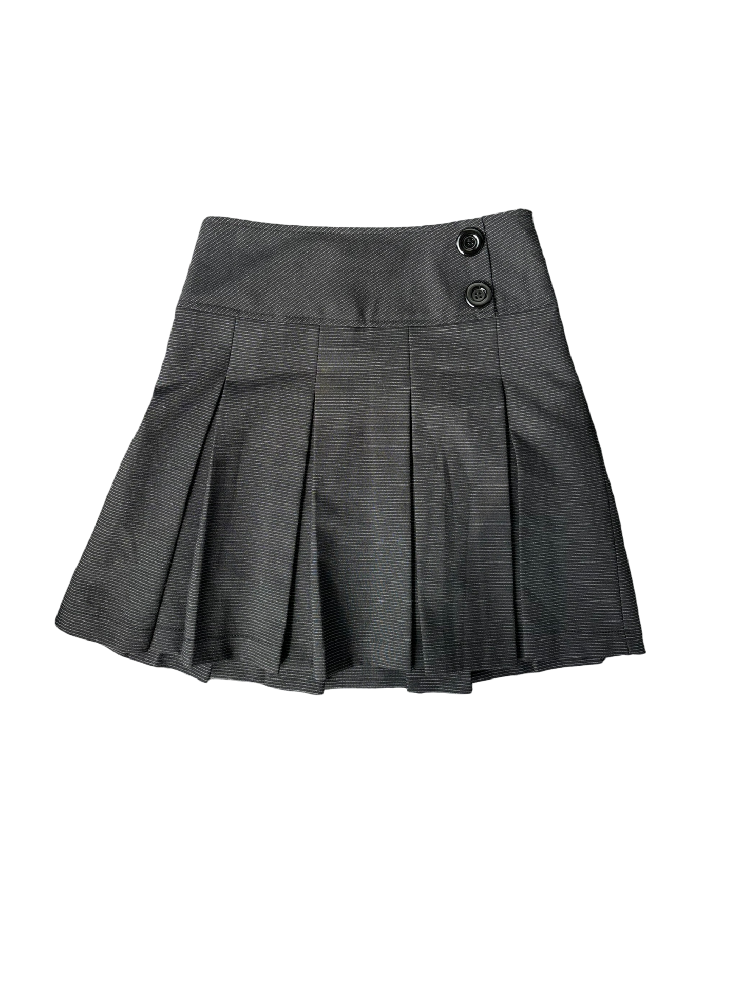 90s Midi Pleated Office Skirt - Charcoal