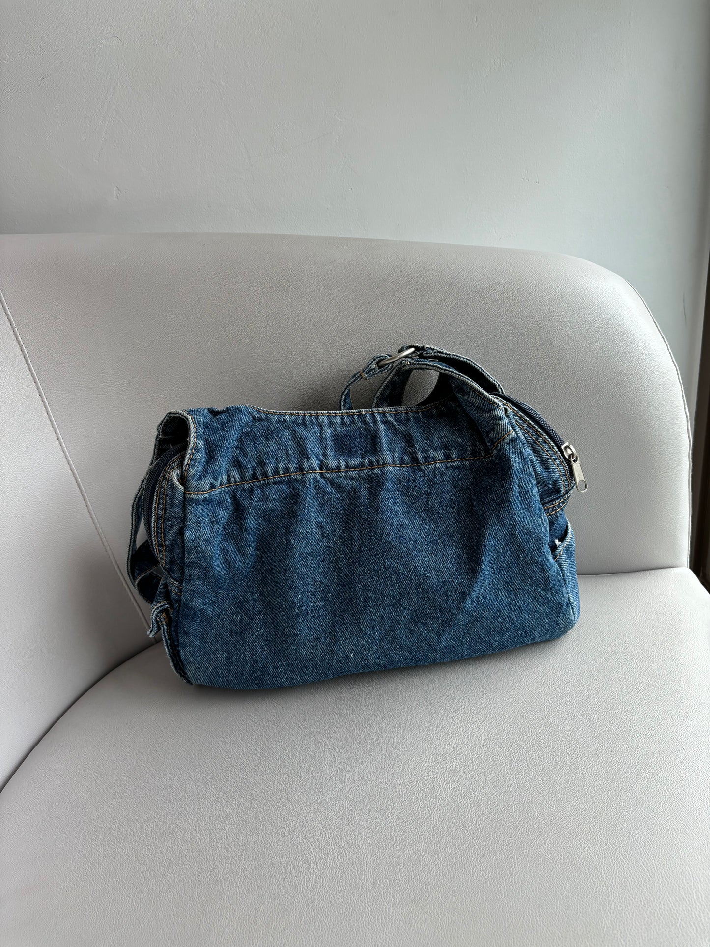 Y2K Messenger Cargo Denim Bag