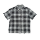 Vintage Cropped Collared Shirt - Plaid Black