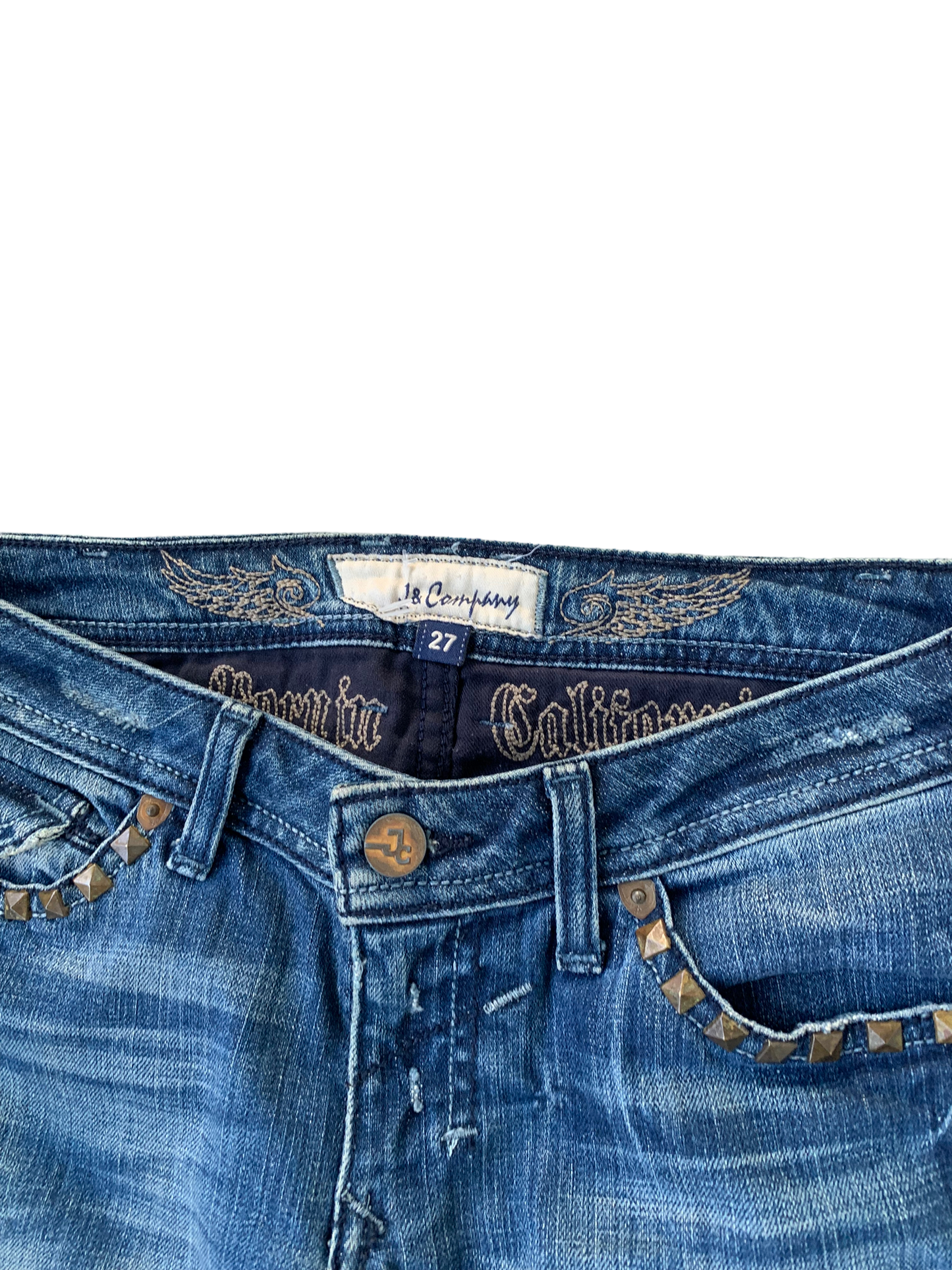 Vintage Y2k Bootcut Punk Studded Distressed Jeans