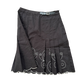 Vintage 90s Embroidered Pleated Skirt - Black