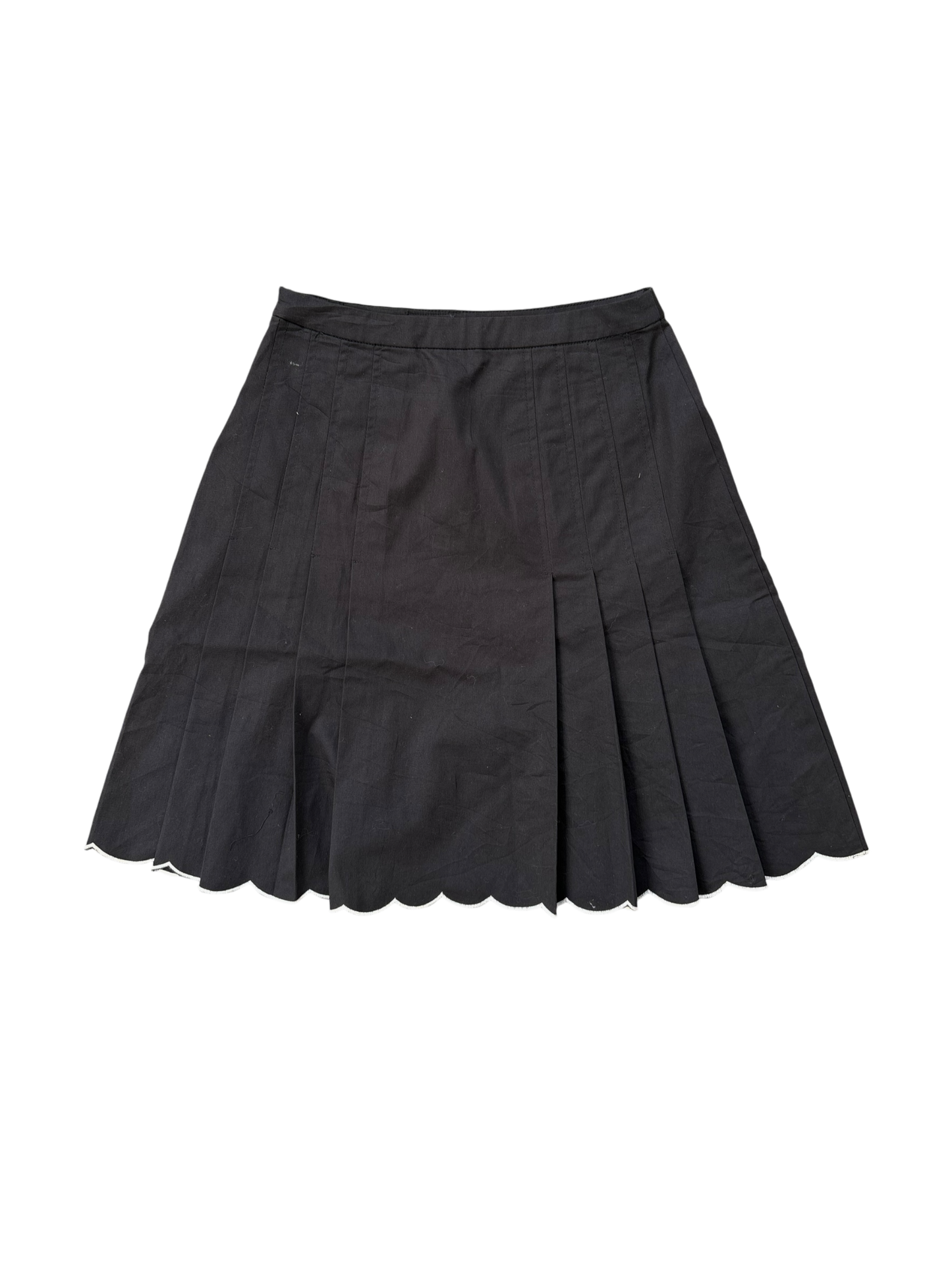 Vintage 90s Embroidered Pleated Skirt - Black