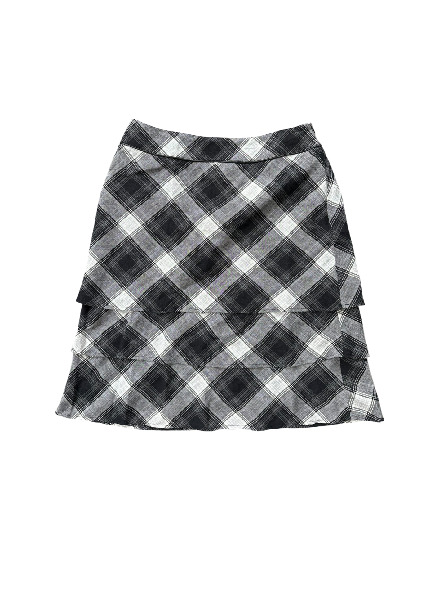 Vintage 90s Checkered Pencil Office Skirt - Wolf Grey