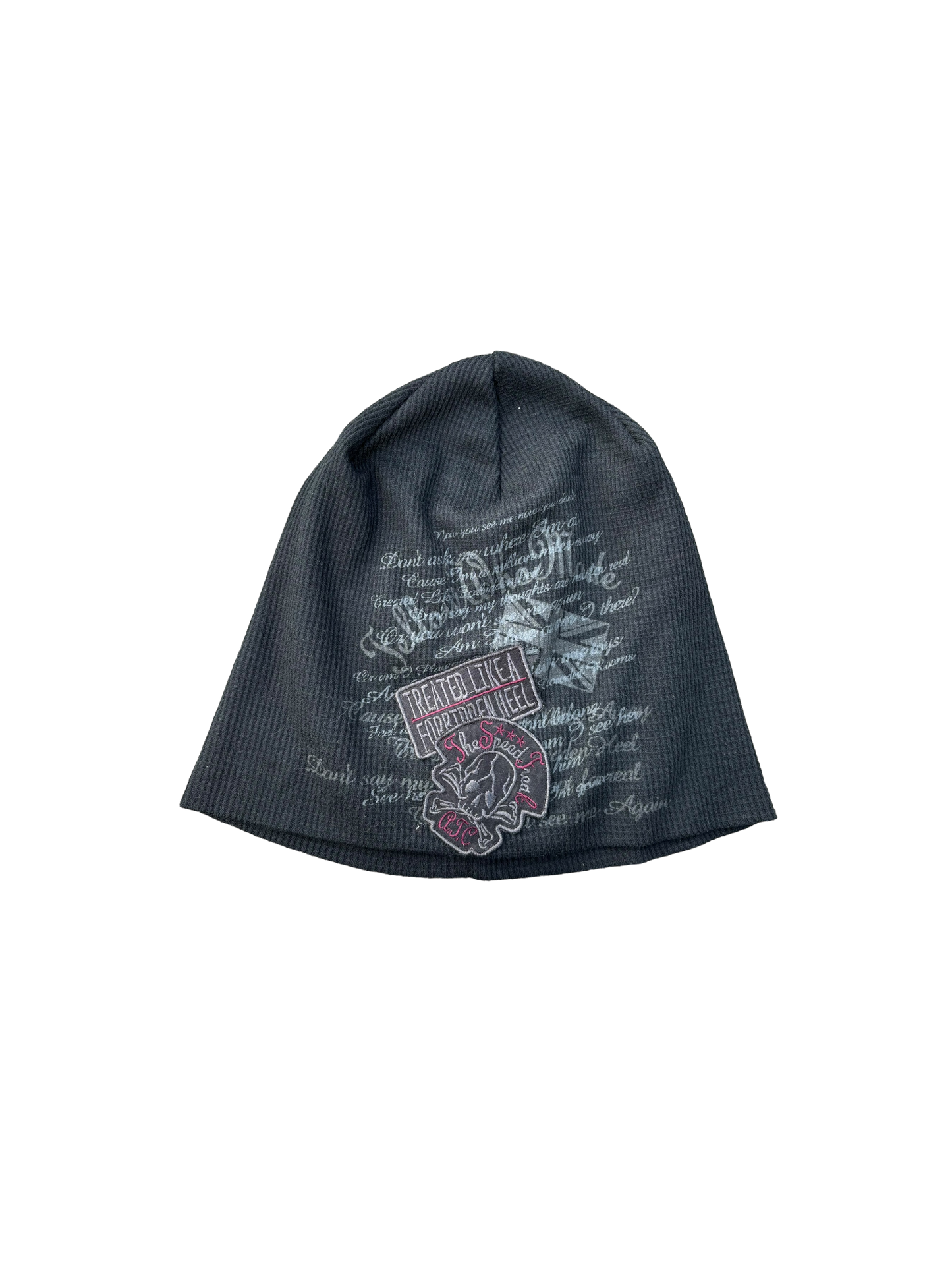 Y2k Vintage Beanie Grunge - Black