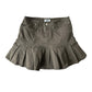 Y2K Pleated Ruffle Skirt - Military Brown