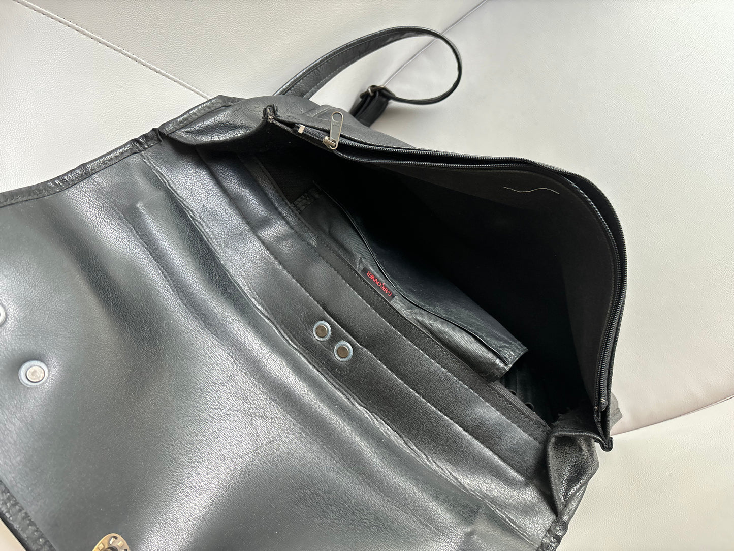 Black Messenger Leather Bag