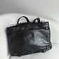 Black Messenger Leather Bag