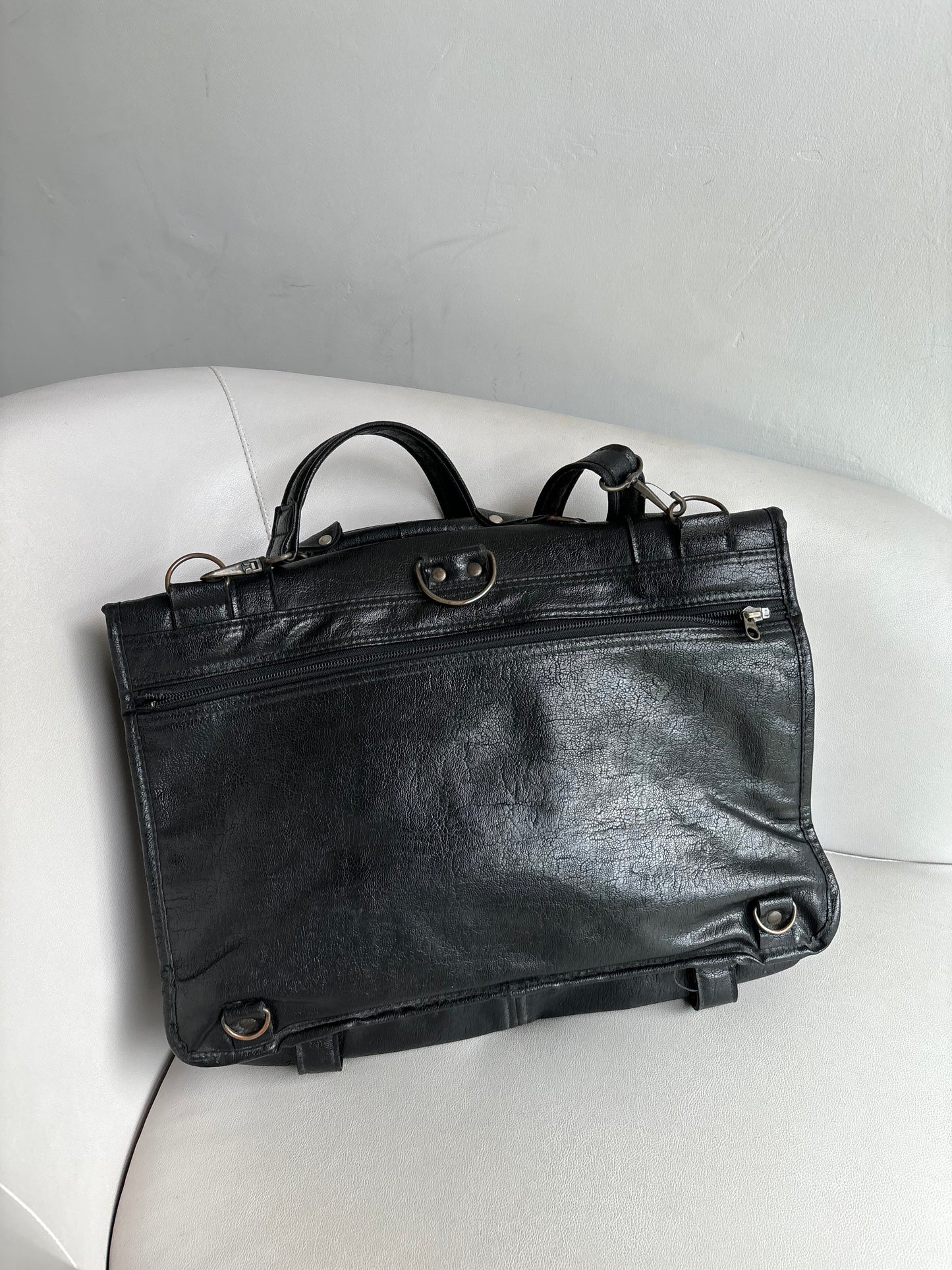 Black Messenger Leather Bag