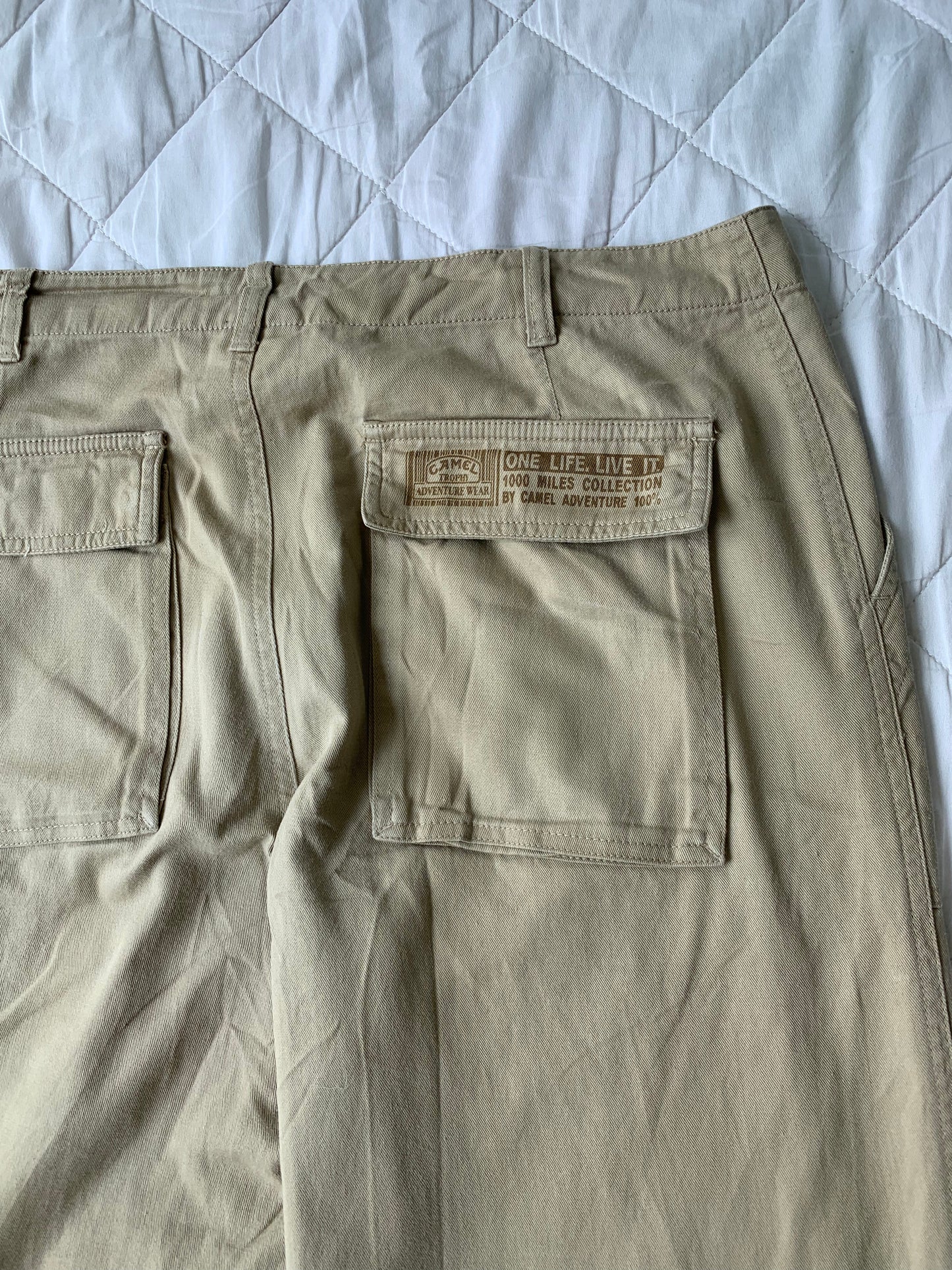 Vintage Camel Military Cargo Pants - Beige