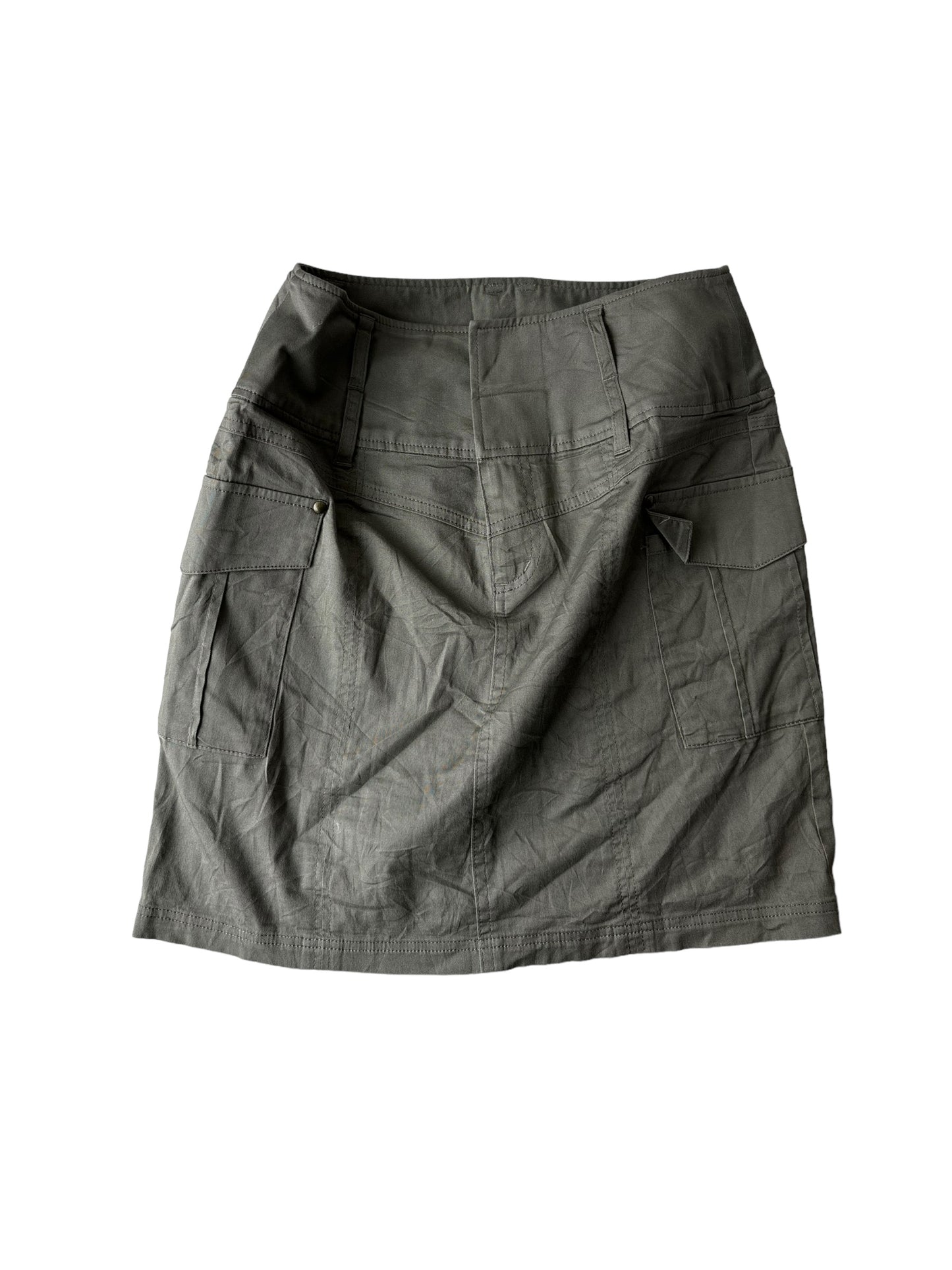 Y2K Cargo Skirt - Military Green