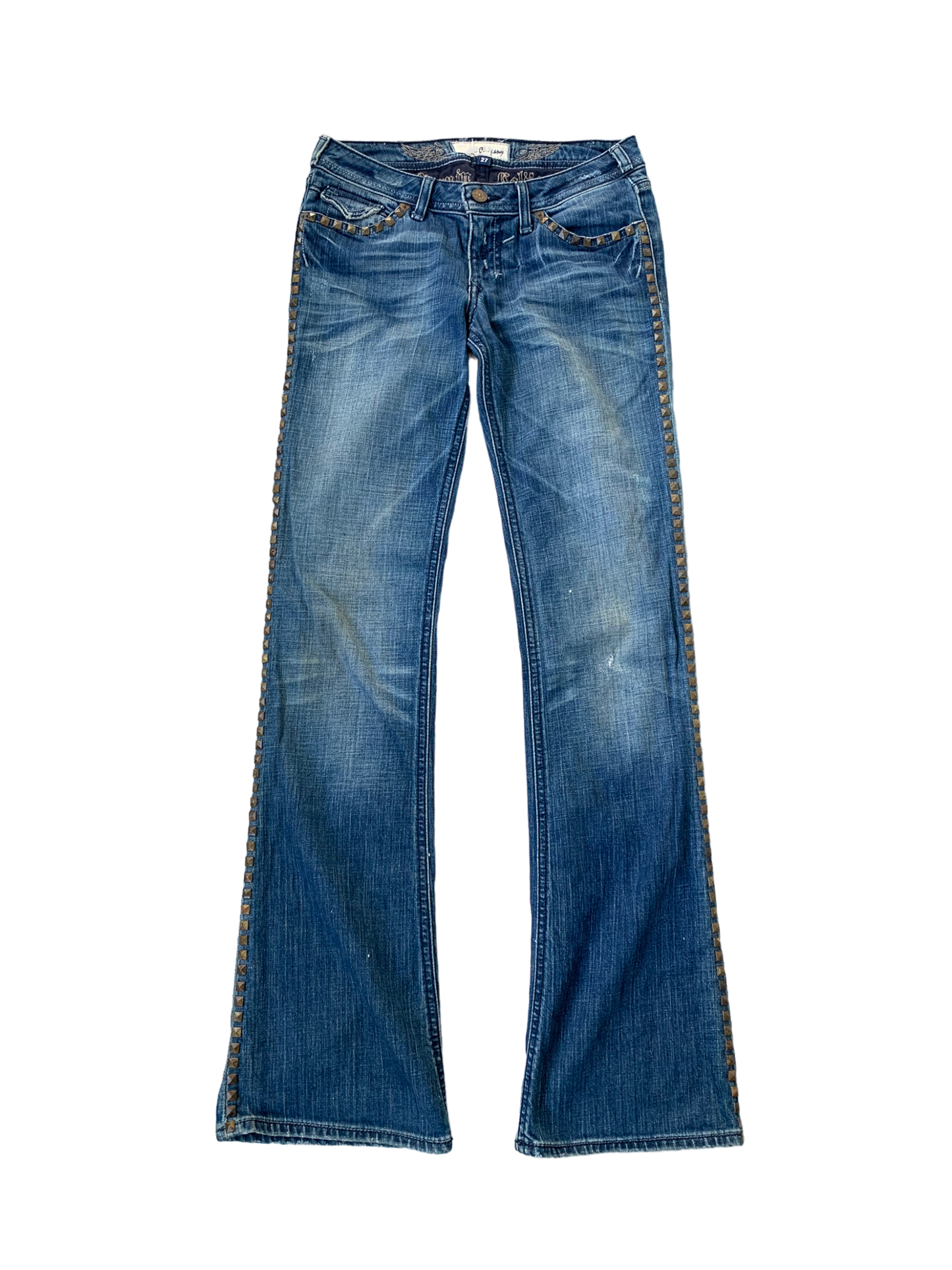 Vintage Y2k Bootcut Punk Studded Distressed Jeans