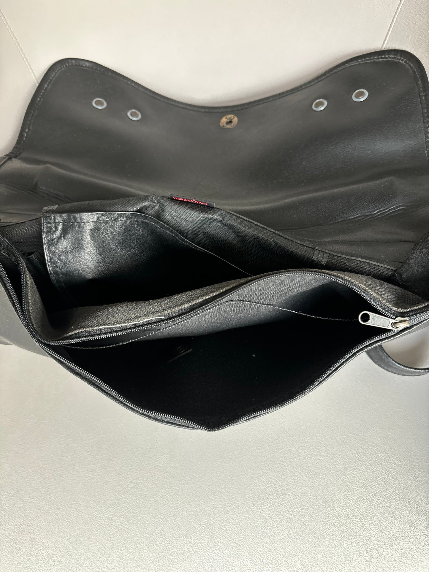 Black Messenger Leather Bag