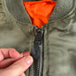 Vintage Us Military Reversible Bomber Jacket - Green/ Orange