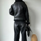 Vintage Us Military Leather Jacket - Black