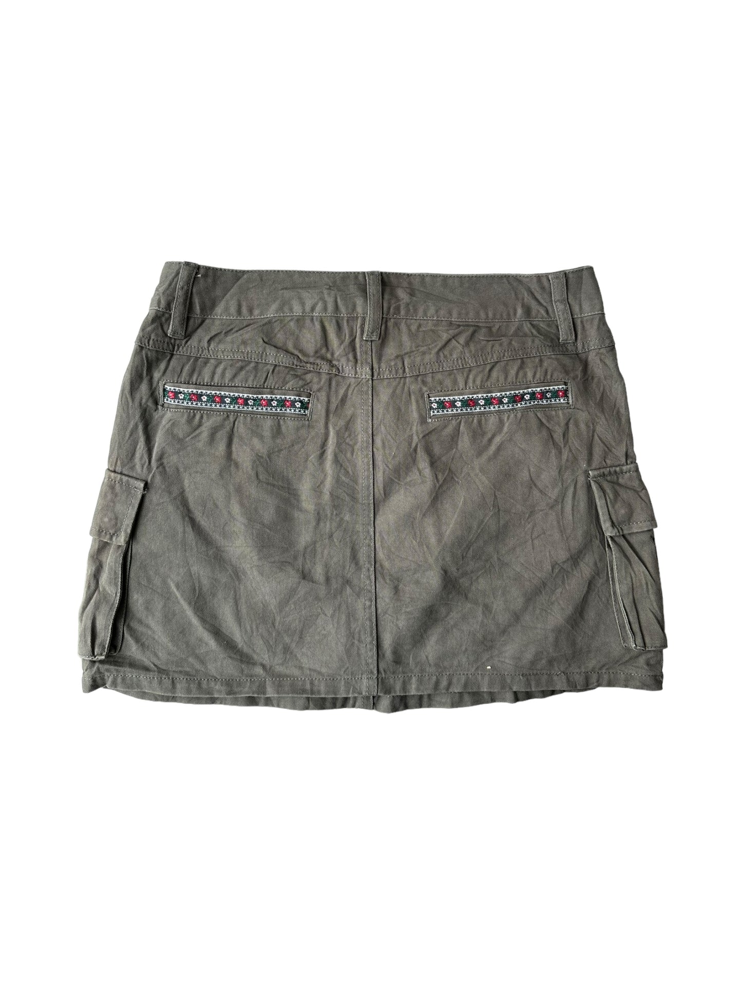 Y2K Cargo Skirt - Military Green