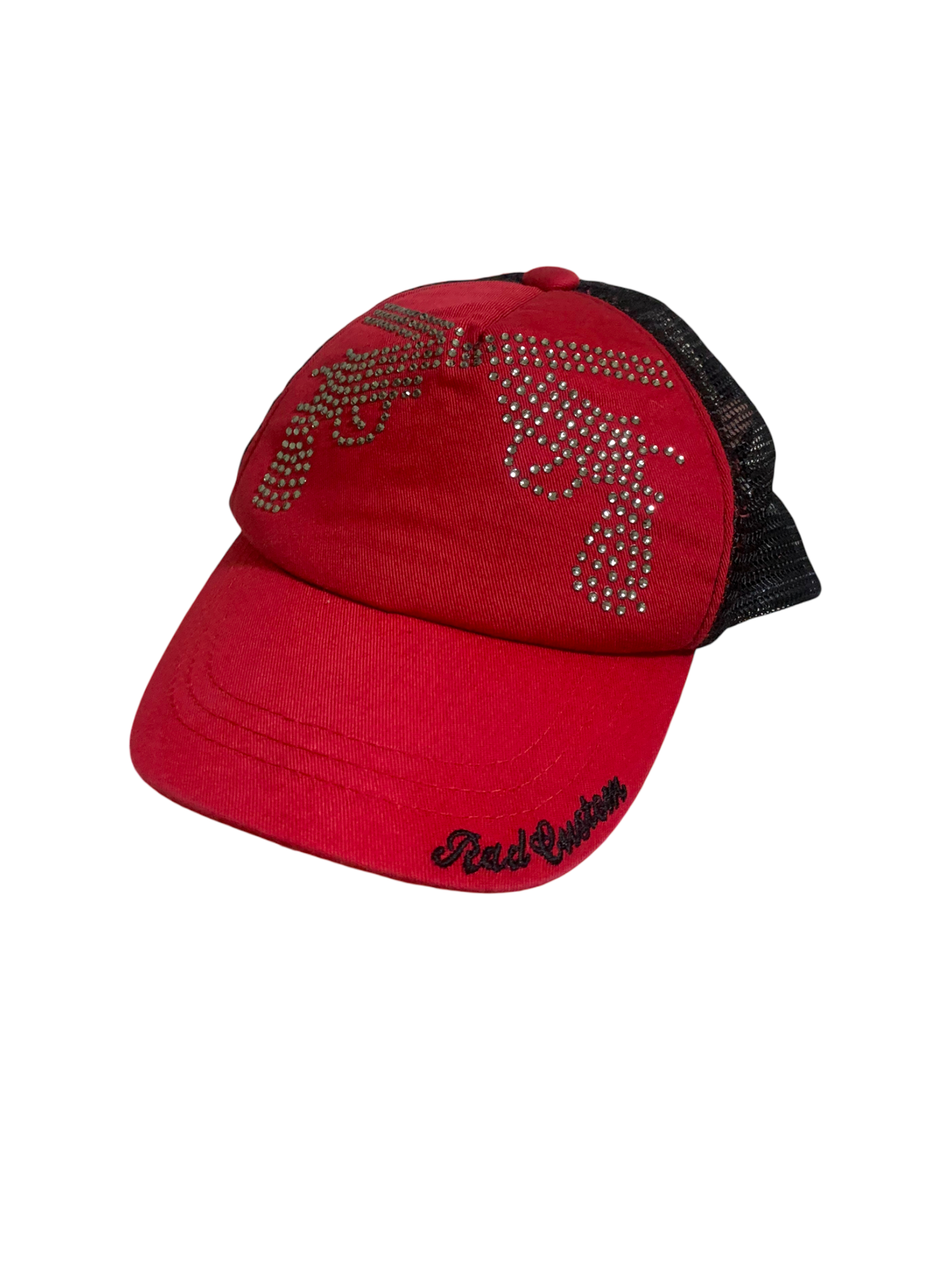 Cyber Y2K Cap -Rhinestone Red