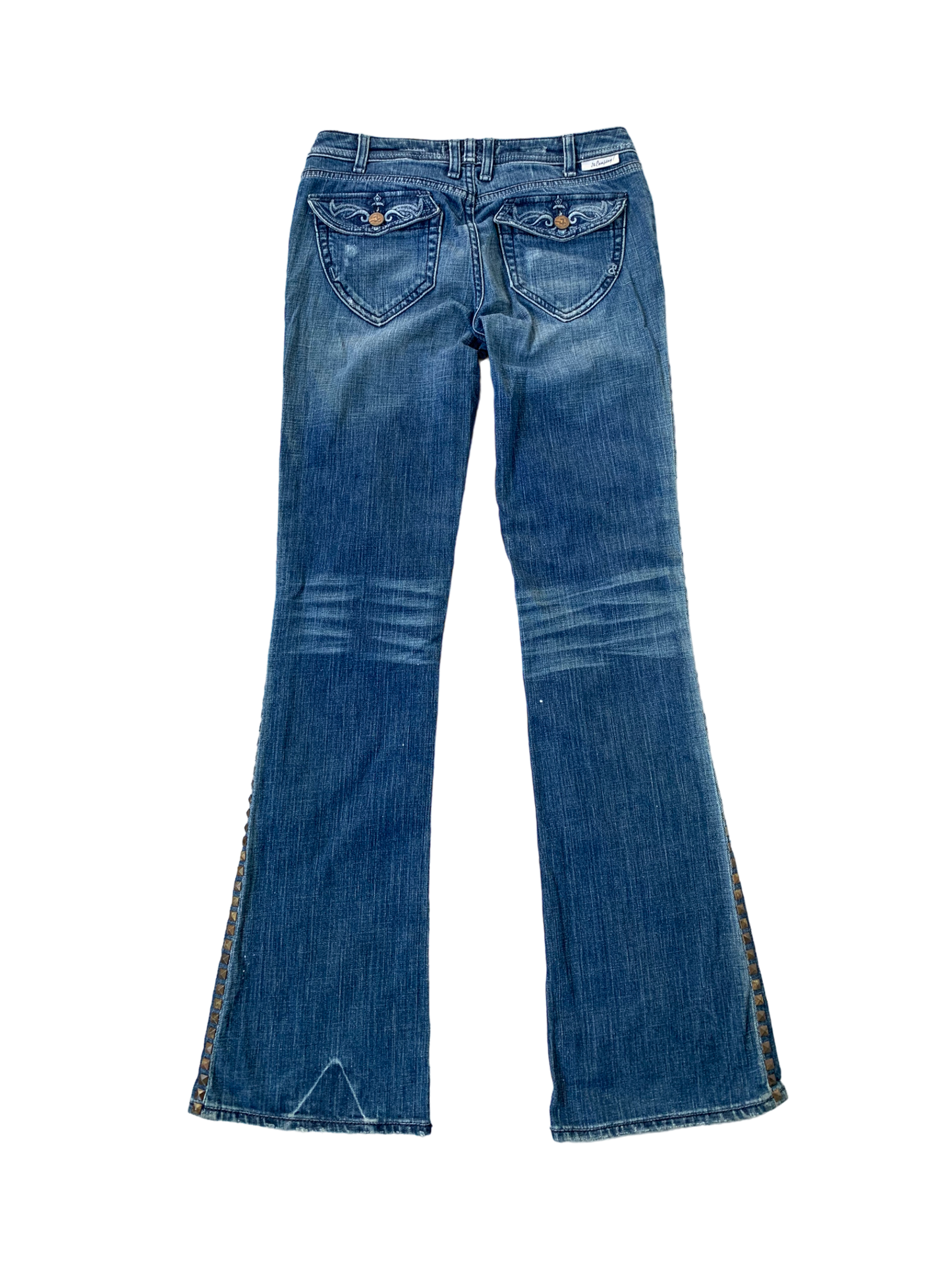 Vintage Y2k Bootcut Punk Studded Distressed Jeans