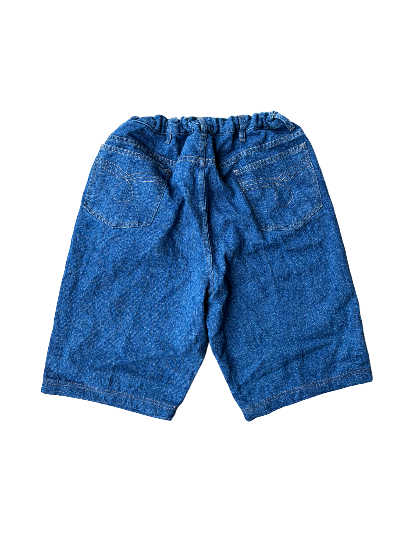 Vintage Baggy Jorts w Adjustable Drawstrings - Denim Blue