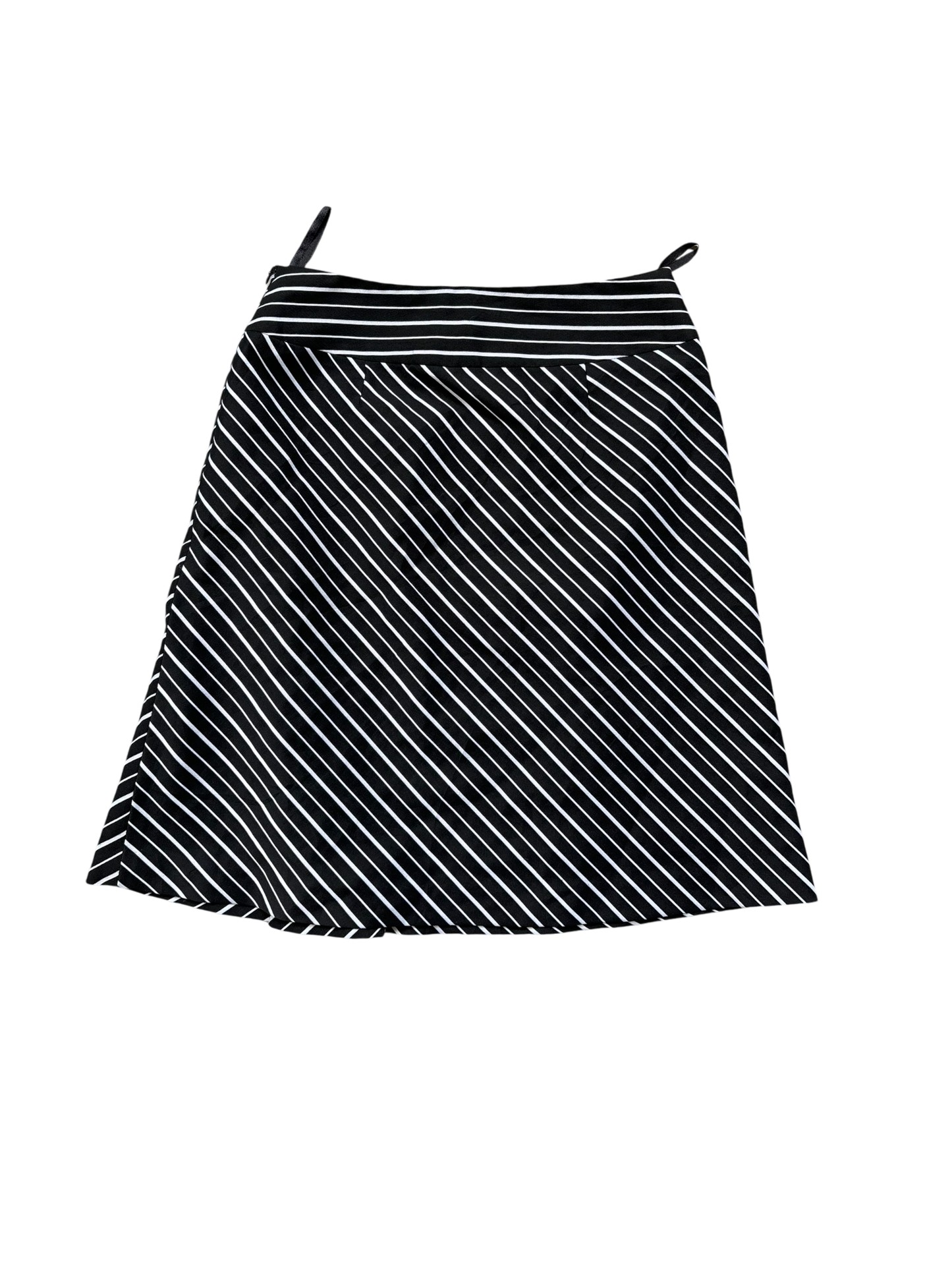 Vintage 90s Striped Pencil Office Skirt - Wolf Grey