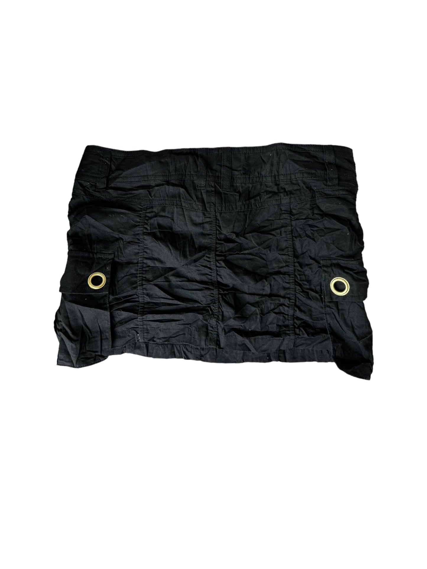 Y2K Cargo Skirt - Black w Gold Accents