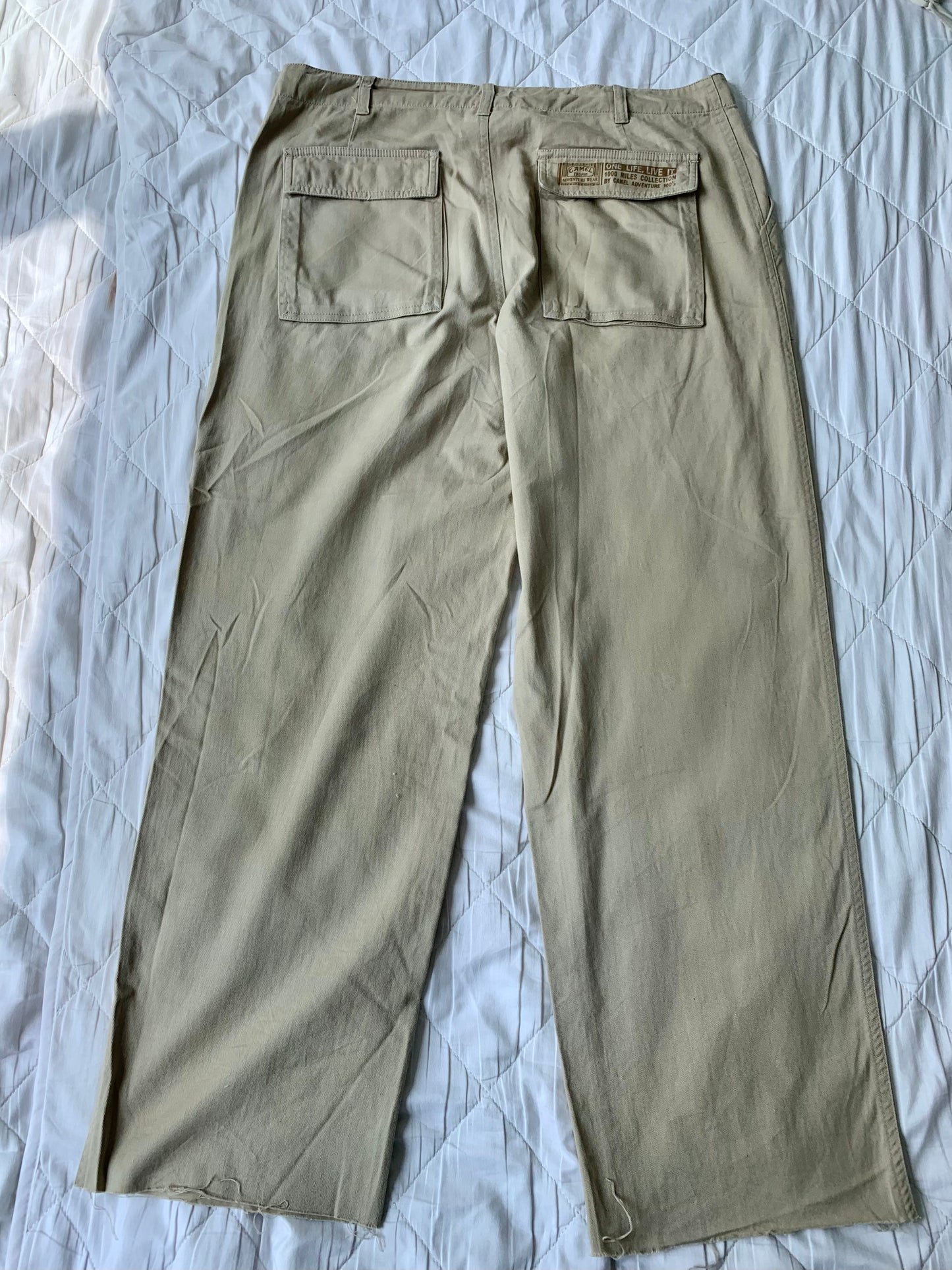 Vintage Camel Military Cargo Pants - Beige