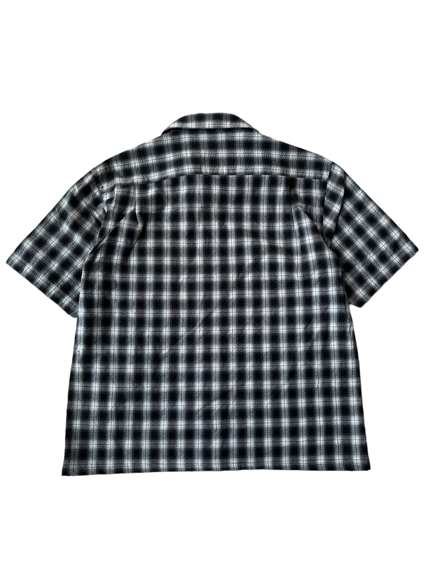 Vintage Cropped Collared Shirt - Checkered black