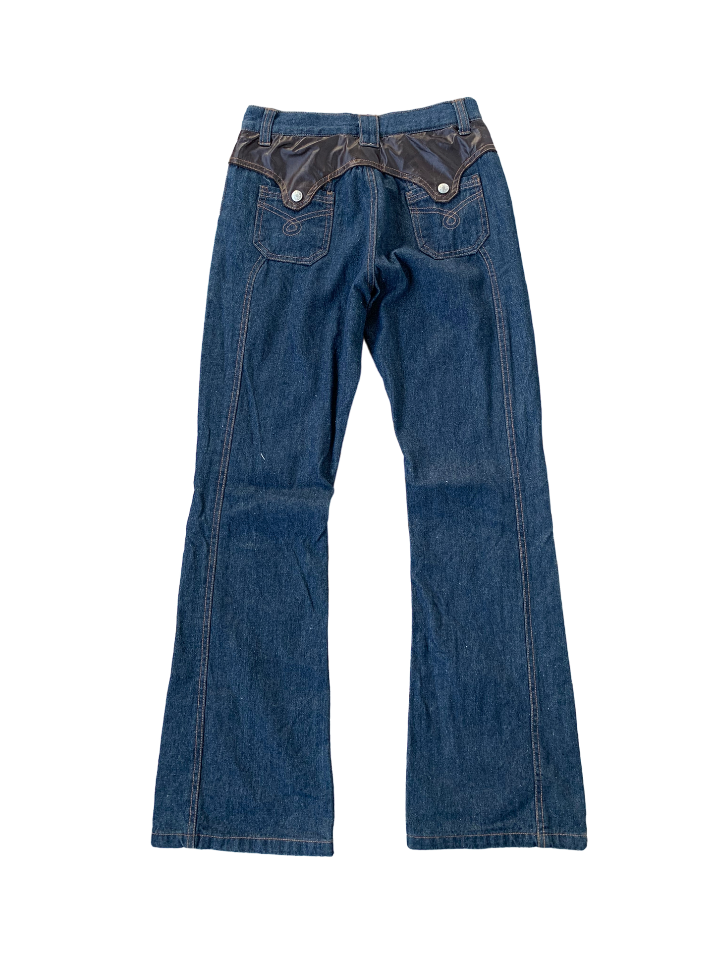 Vintage Y2k Punk Leather Bootcut Western Jeans