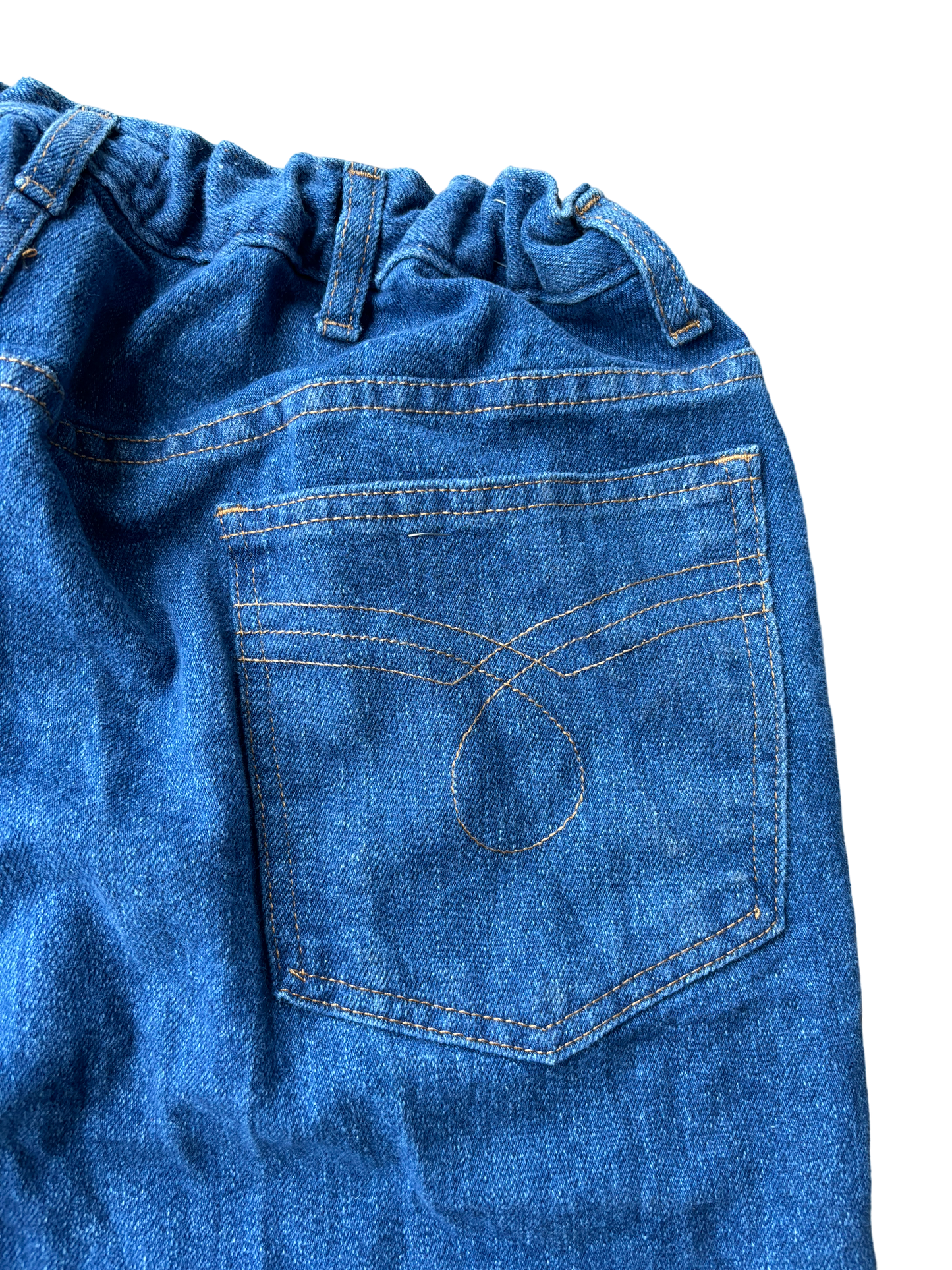 Vintage Baggy Jorts w Adjustable Drawstrings - Denim Blue