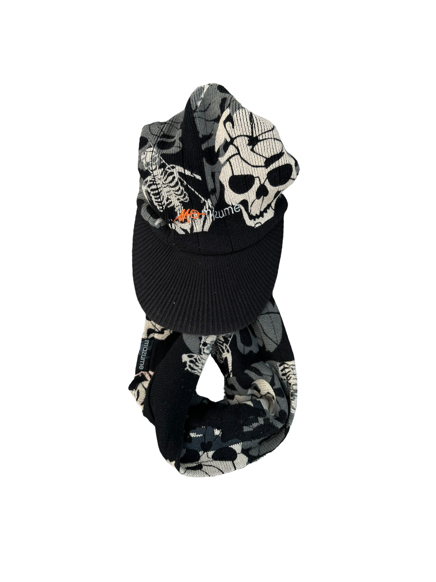 Y2k Vintage Hat Scarf Grunge - Skull Black