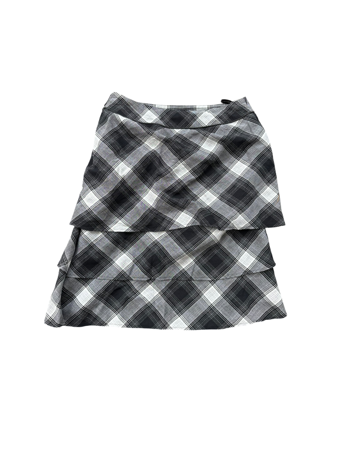 Vintage 90s Checkered Pencil Office Skirt - Wolf Grey