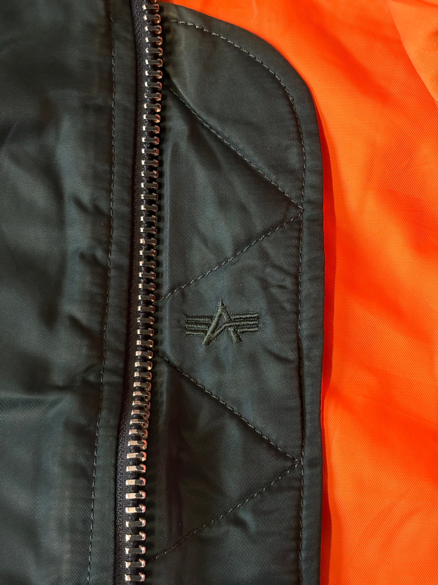 Vintage Alpha Industries Reversible Bomber Jacket - Navy / Orange