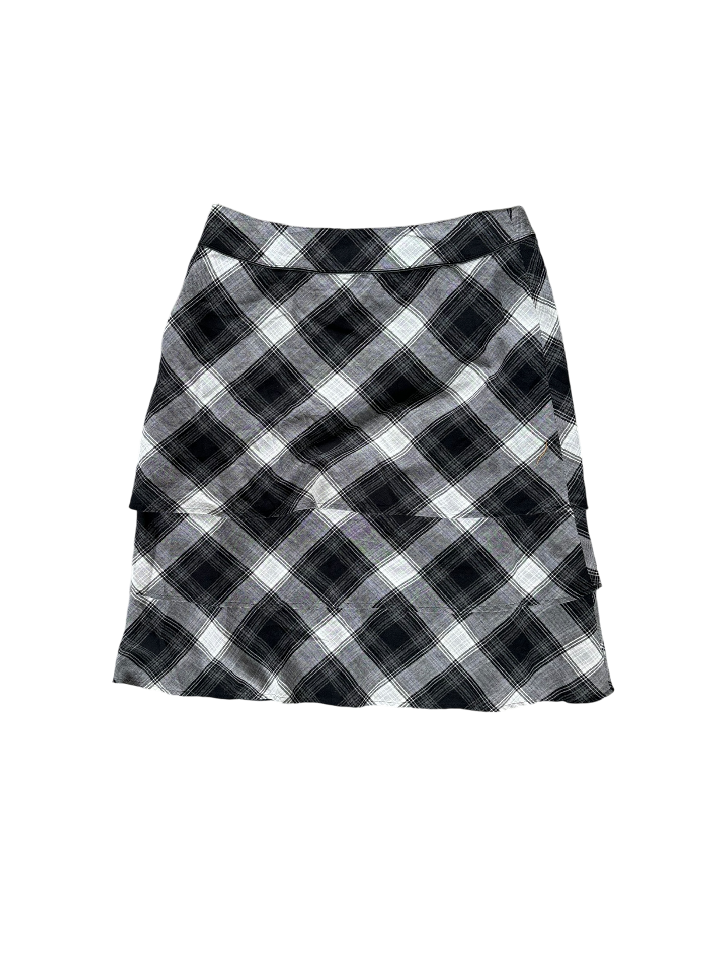 Vintage 90s Checkered Pencil Office Skirt - Wolf Grey