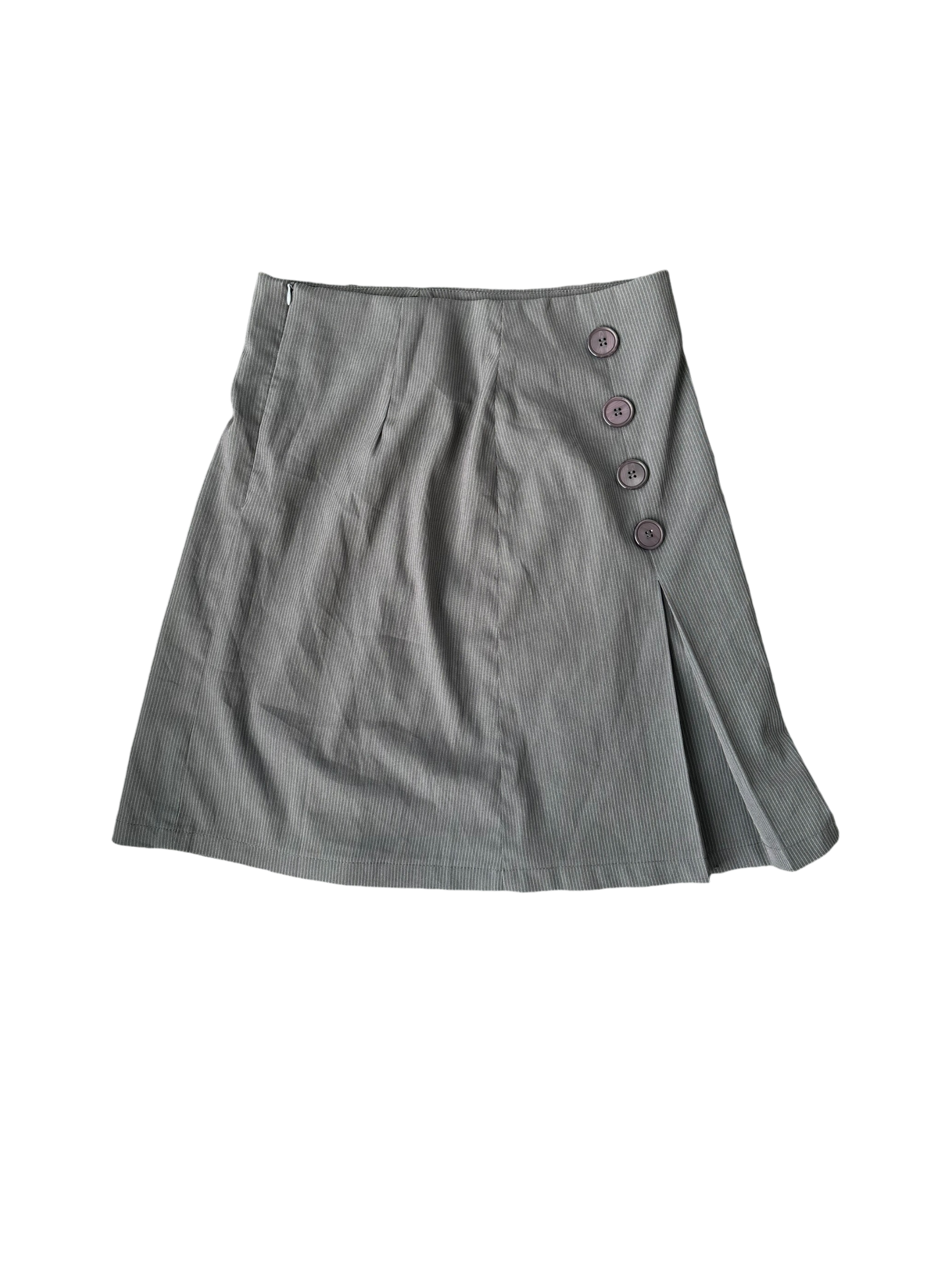 90s Midi Pleated Office Skirt - Wolf Grey