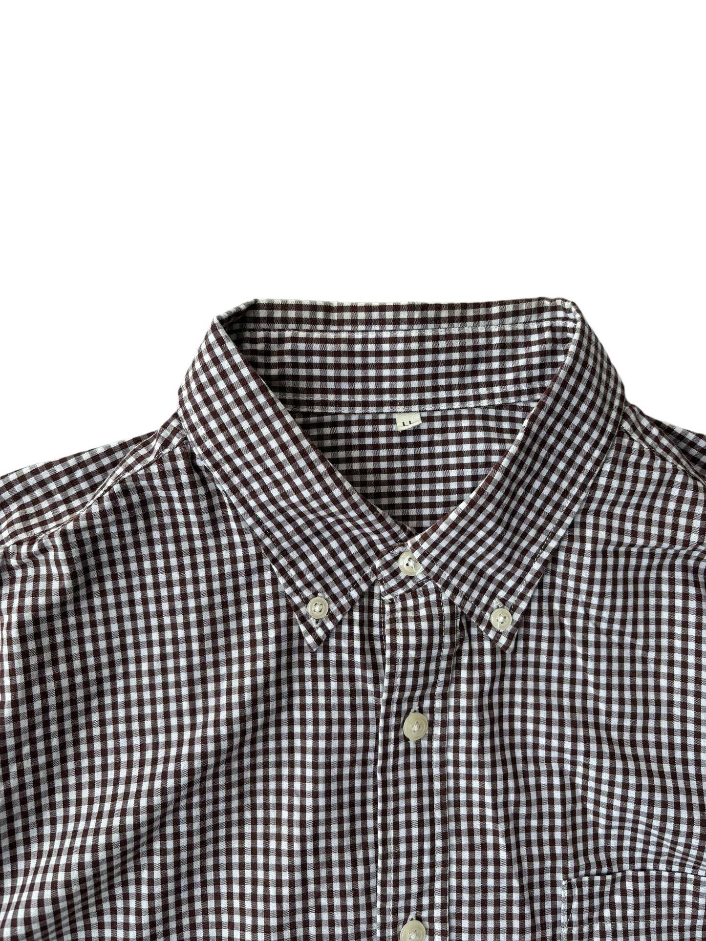 Vintage Cropped Collared Shirt - Checkered black