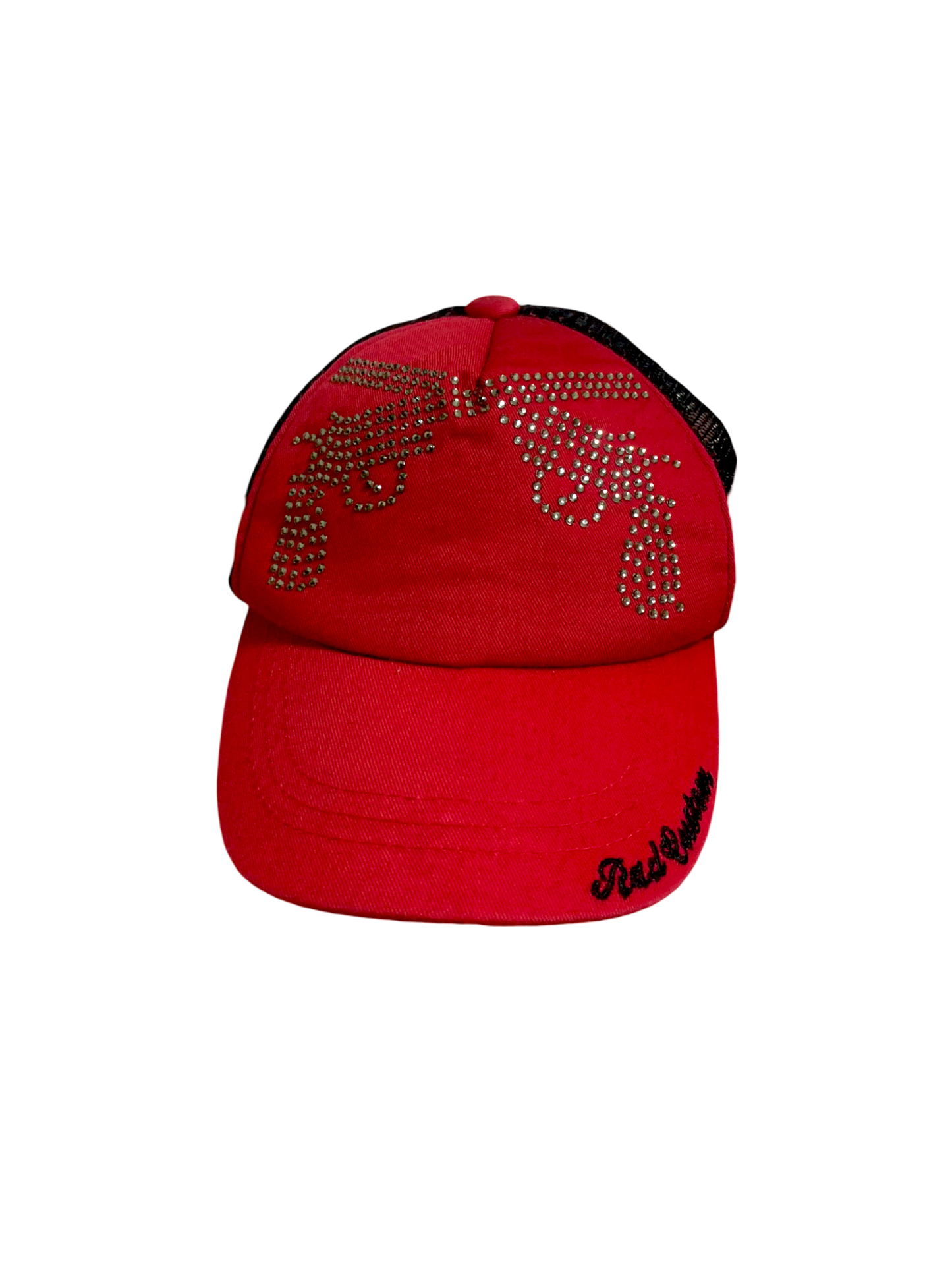 Cyber Y2K Cap -Rhinestone Red