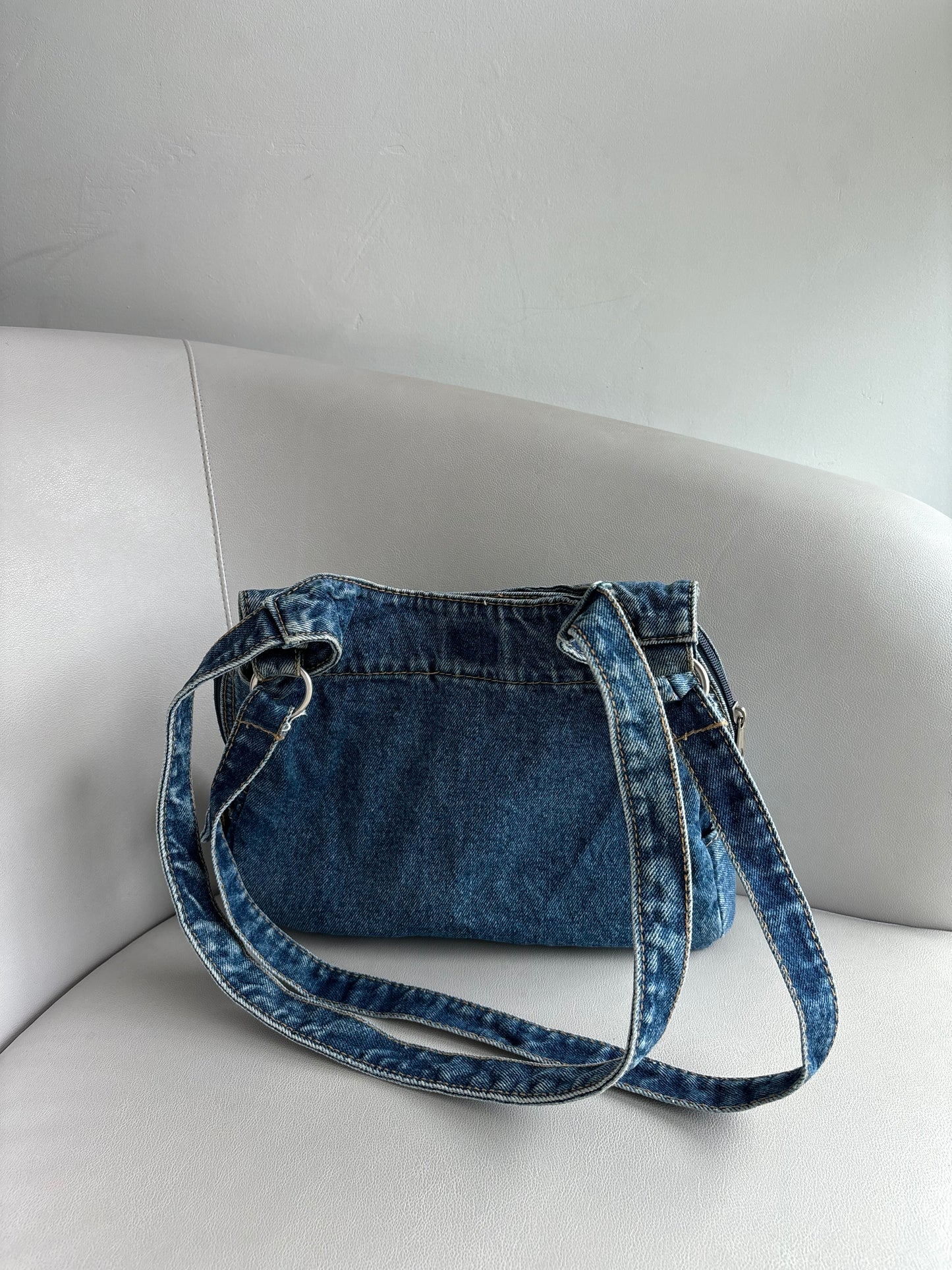 Y2K Messenger Cargo Denim Bag