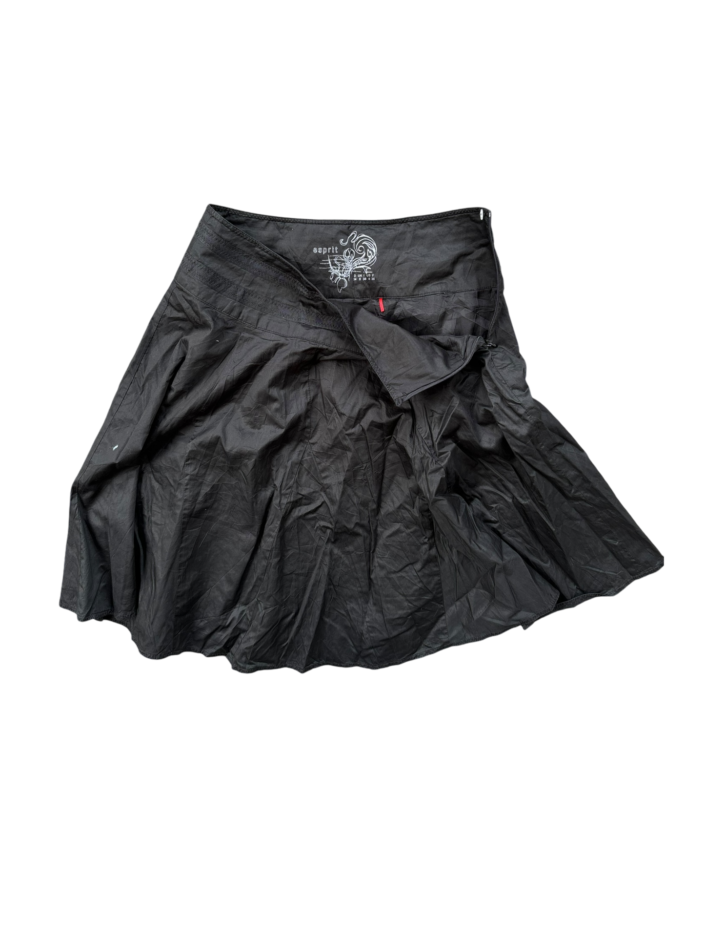 Vintage 90s Ruffle pleated Skirt - Black