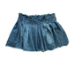 Y2K Pleated Ruffle Denim Skirt - Distressed blue