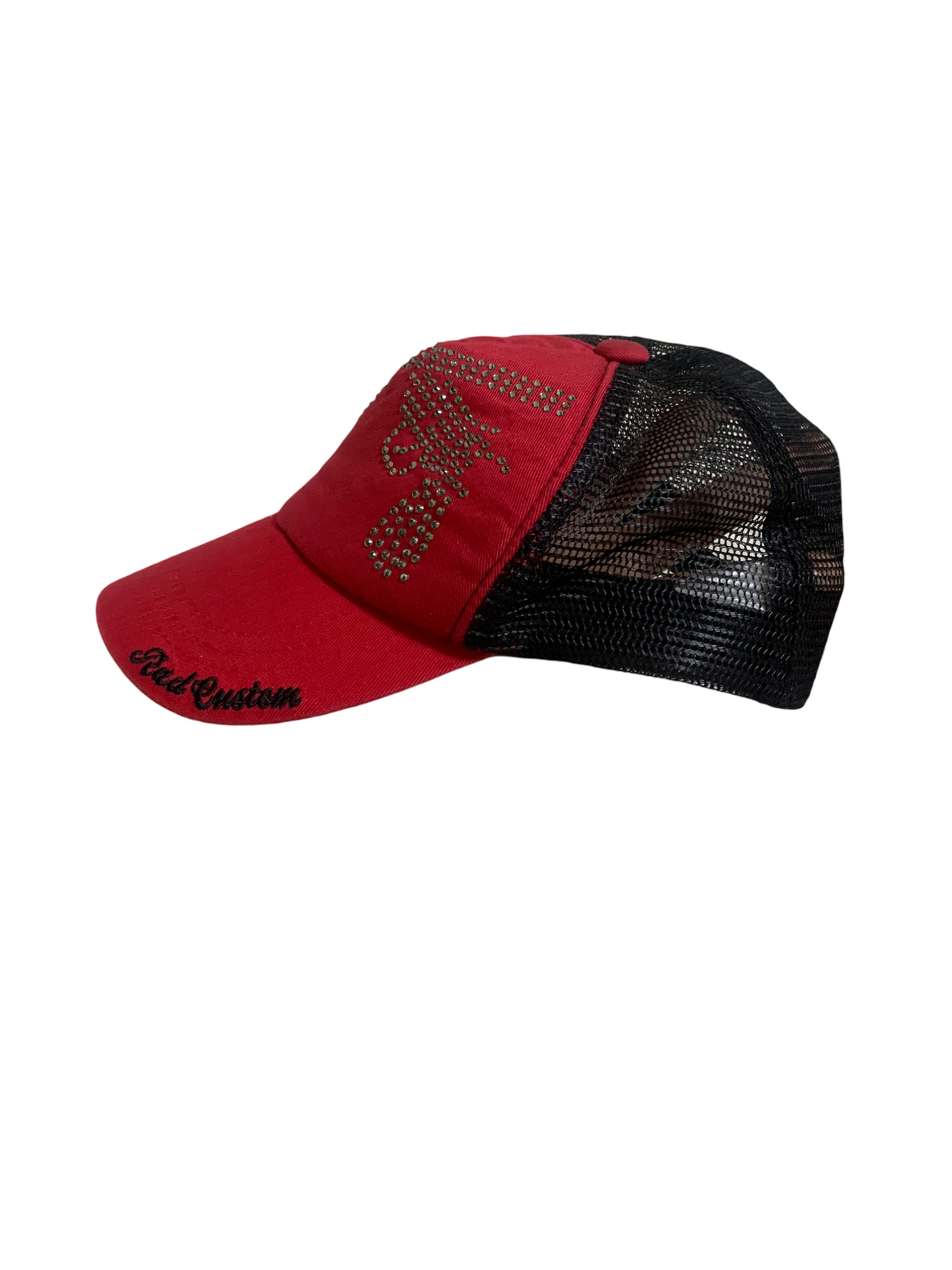 Cyber Y2K Cap -Rhinestone Red