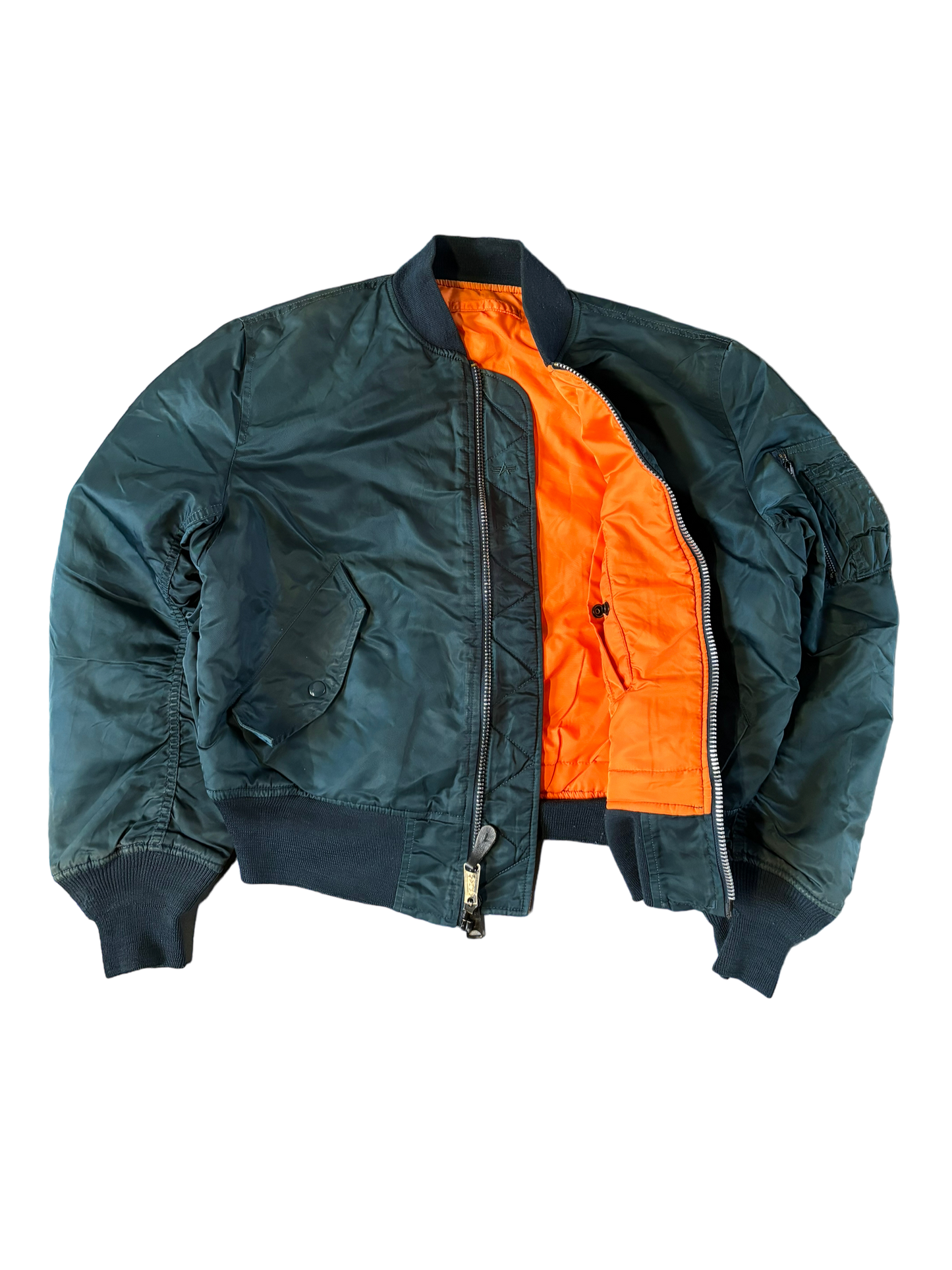 Vintage Alpha Industries Reversible Bomber Jacket - Navy / Orange