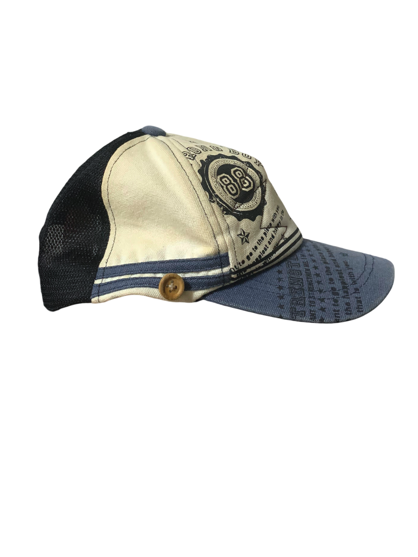 Cyber Y2K Cap - Cream Blue