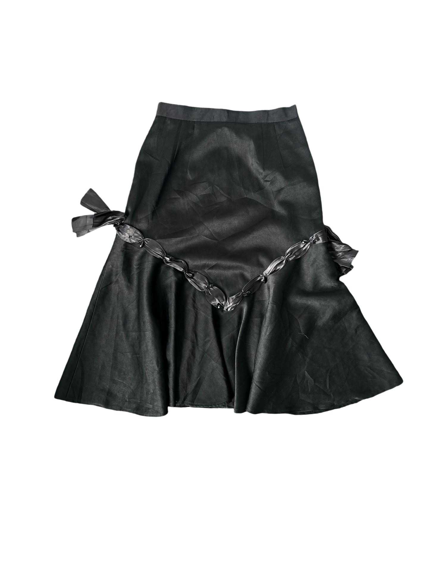 90s Silky Bridesmaid Skirt - Black